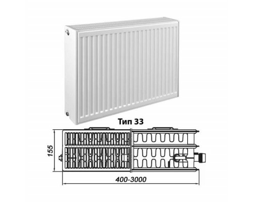 Радиатор стальной панельный Kermi therm-x2 Profil-K 33 300x1200 мм боковое подключение FK0330301201N2